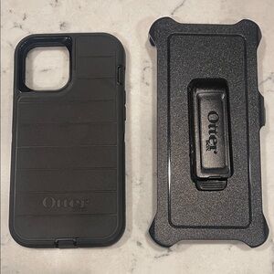 iPhone 12 Pro Max OtterBox Black Phone Case with Holster